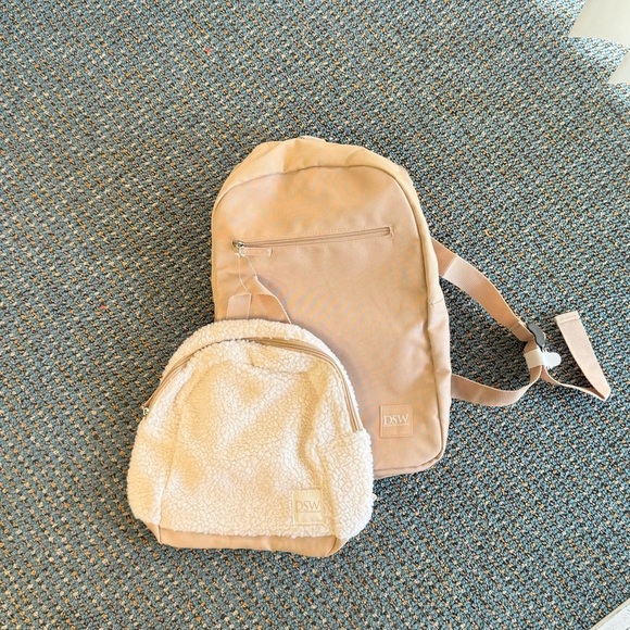 DSW Handbags - DSW Tan and Cream Backpack Set